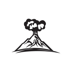 Volcano mountain logo. Simple illustration of volcano mountain vector logo