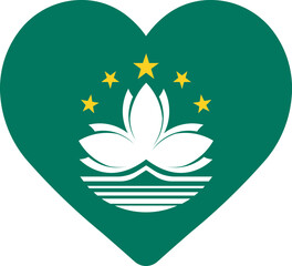 Heart Icon on Macau Flag