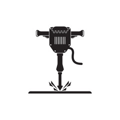 Jackhammer icon logo vector illustration design