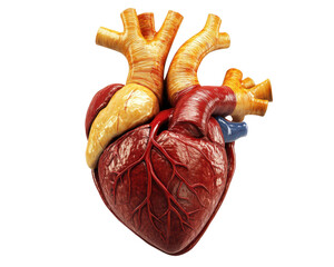 Naklejka premium Anatomical heart model, white isolate background