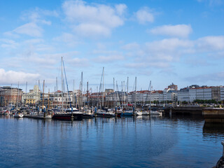 A Coruña, Spain. August 5, 2024. Avenida la Marina,  La Marina Park, Parque La Marina, A Coruña, Galicia, Spain