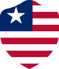 Liberia Flag on Shield Shape