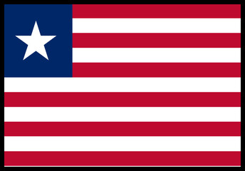 Naklejka premium Liberia Flag rectangle Icon