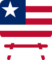 Liberia Flag On White Board