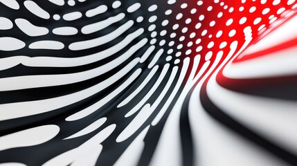 Abstract Black and White Lines with Red Accent