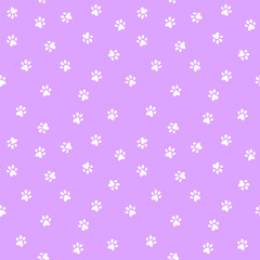 Cat little paws seamless pattern