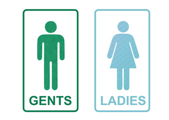 Toilet icon symbol green and blue