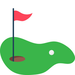 Golf Hole With Flag