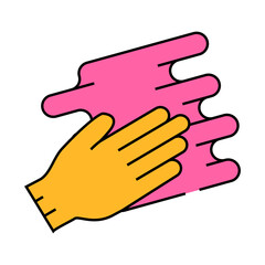 hand spreading cream line icon vector. hand spreading cream sign. isolated symbol illustration