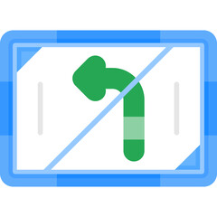 No Turn Left Icon