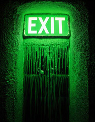 Toxic tunnel door exit green slime waste 