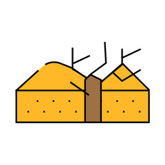 nature drought line icon vector. nature drought sign. isolated symbol illustration