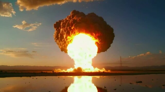huge explosion, nuclear mushroom, end of the world