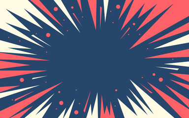 Abstract blast explosion starburst pop art background, zap excitement, sunbeam, zoom, retro background, comics star burst rays, lightning bolt, vector for ads marketing campaigns, USA
