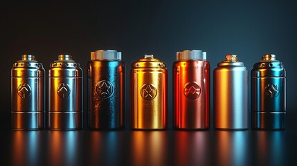 Fototapeta premium Different Types of Cylindrical Objects in Various Colors