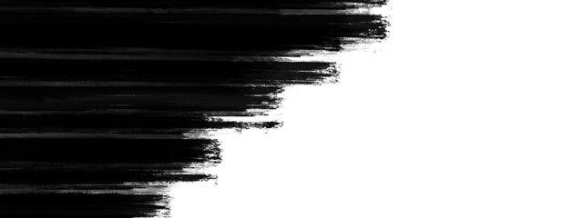 black and white strokes banner