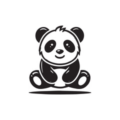 little panda cute vector
