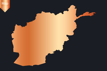 Abstract - High Detailed Copper Map of Afghanistan. Vector illustration eps10.	
