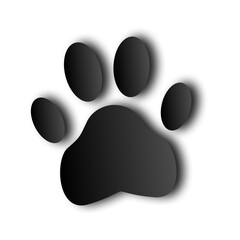 black cat footprints with transparent background shadow