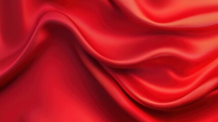 New year background. Elegant red satin fabric flowing gracefully, showcasing glossy texture and rich color, perfect for luxurious designs and artistic backgrounds