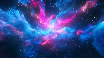 Obraz premium A vibrant, dynamic fireworks in the night sky with a clear area for text