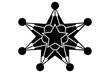 star of computer network silhouette 