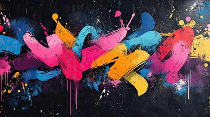 seamless background featuring colorful abstract graffiti art pattern with mix of spray paint splatters street style doodles ,urban artistic expressions