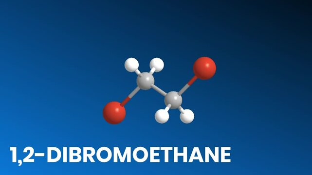 3D Structure of 1,2-Dibromoethane Molecule |  3D View of Molecular Structure 