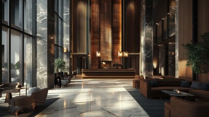 Fototapeta premium Luxury Hotel Lobby Interior Design