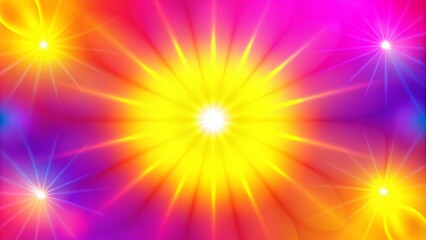 Obraz premium Abstract colorful background with bright glowing lights and radiating lines.