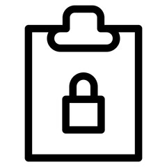 Lock Task Icon. Simple Clipboard Vector Illustration Symbol.