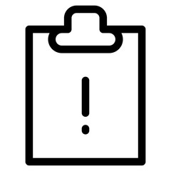Alert Task Icon. Simple Clipboard Vector Illustration Symbol.