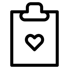 Love Task Icon. Simple Clipboard Vector Illustration Symbol.