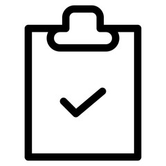 Check Task Icon. Simple Clipboard Vector Illustration Symbol.