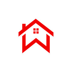 Home and letter W logo concept