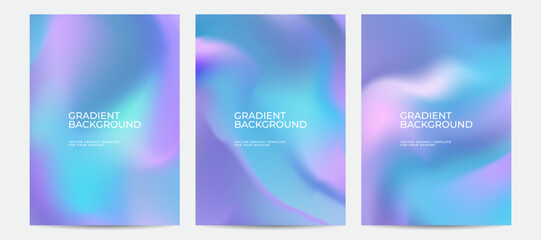 Fototapeta premium Fluid colors backgrounds set. Applicable for gift card, cover, poster, brochure, magazine. 