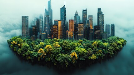 Fototapeta premium sustainable mindset engineer plans city project eco friendly urban design carbon neutral buildings renewable energy esg principles ,climate resilience for sustainable vision generative ai
