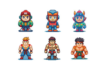 Engaging  pixel art character logos  gaming vectors and Art Styles