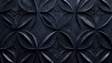 Elegant Dark 3D Floral pattern Abstract with Layered Petals dark texture background