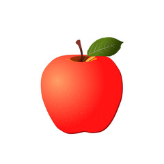 red apple with leaf