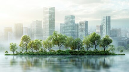 Obraz premium urban project planning green sustainable design creating eco friendly spaces promoting energy efficiency ,integrating renewable energy sources for low impact urban environment generative ai