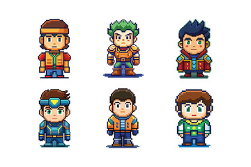 Engaging  pixel art character logos  gaming vectors and Art Styles
