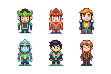 Engaging  pixel art character logos  gaming vectors and Art Styles