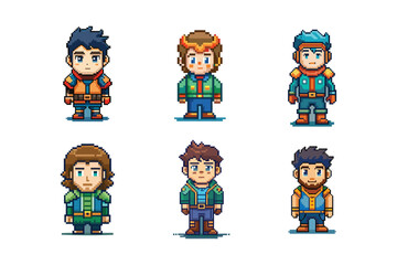 Engaging  pixel art character logos  gaming vectors and Art Styles