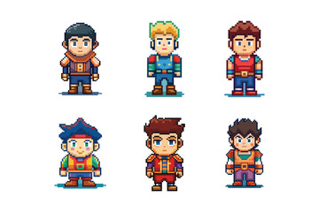Engaging  pixel art character logos  gaming vectors and Art Styles