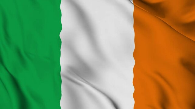 Ireland shiny realistic 3d background national waving flag