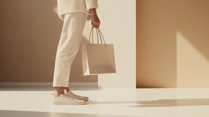 person holding bags in the store.