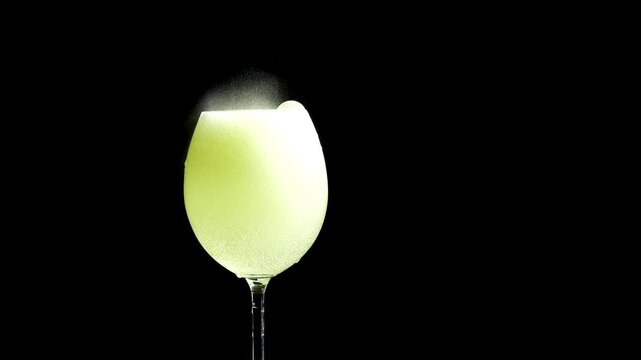 Foamy substance dissolving in water glass on bedstand fizzing poison in a glass 