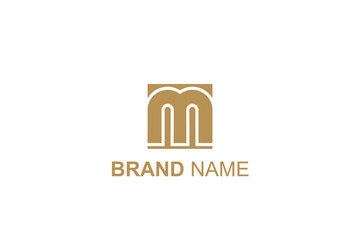 Letter M square logo design