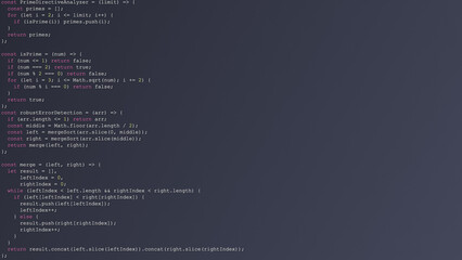 Developer Typing Random Code in Dark IDE